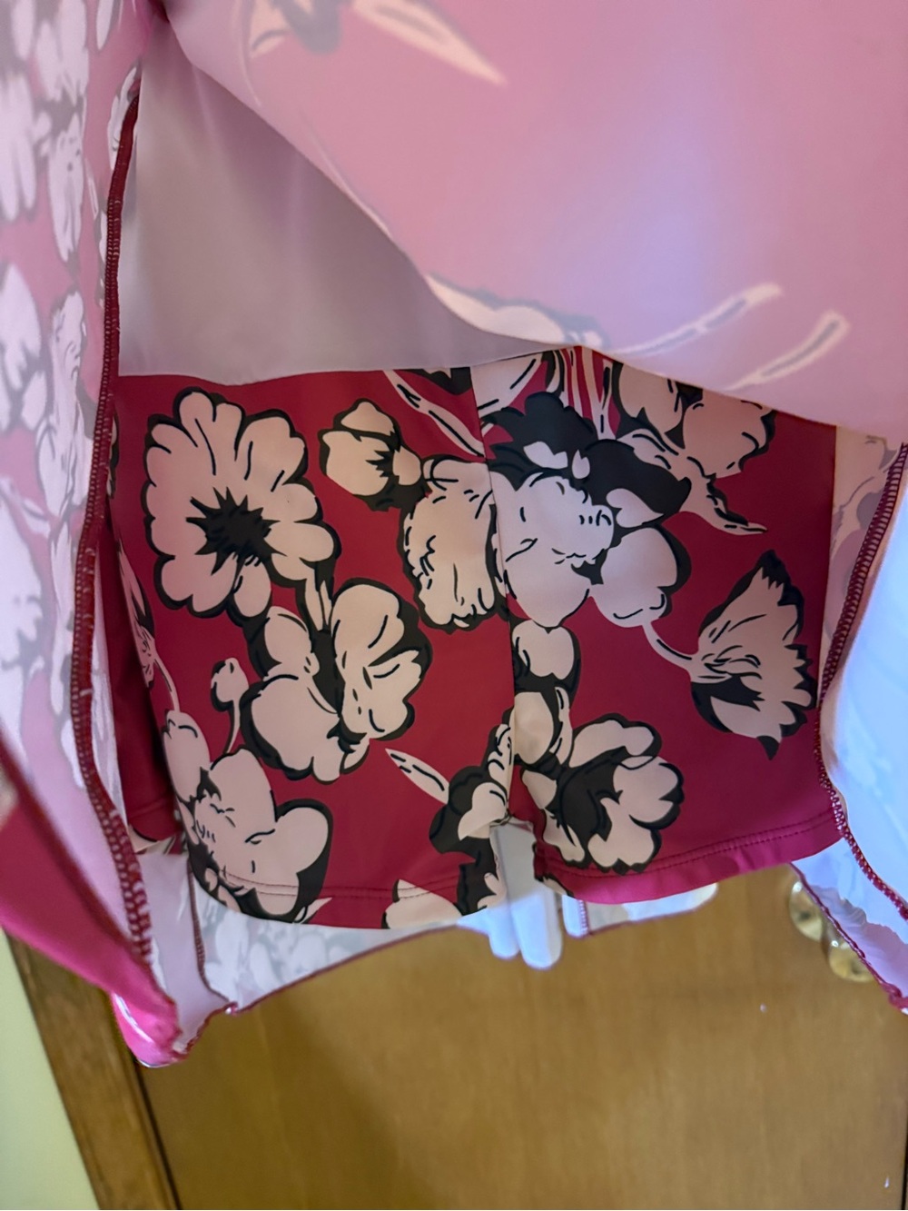 Floral Pink One-Piece Swim Dress - Picture 5 of 10